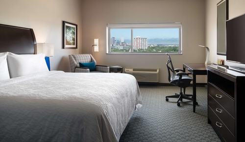 Chambre, 1 très grand lit, accessible aux personnes à mobilité réduite (Roll-in Shower)