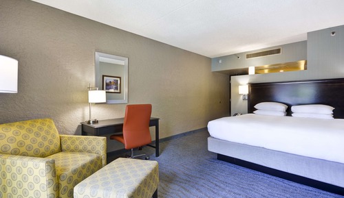 Chambre, 1 très grand lit, accessible aux personnes à mobilité réduite (Hearing)
