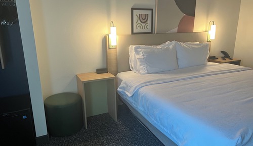 Chambre, 1 très grand lit, accessible aux personnes à mobilité réduite (Roll-In Shower)