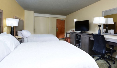 Chambre, 2 grands lits, accessible aux personnes à mobilité réduite, non-fumeurs (Roll-in Shower)