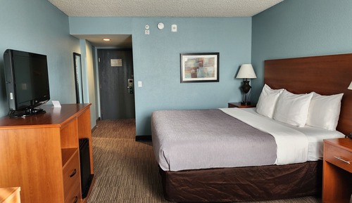 Chambre, 1 très grand lit, accessible aux personnes à mobilité réduite, non-fumeurs