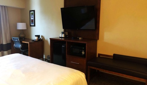 Chambre, 1 très grand lit, accessible aux personnes à mobilité réduite (Mobility, Roll-In Shower)