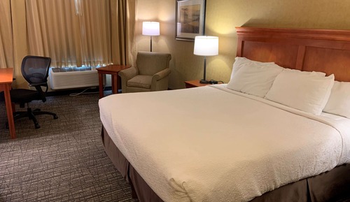Chambre Standard, 1 très grand lit, non-fumeurs, réfrigérateur et four à micro-ondes