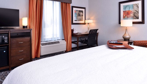 Chambre, 1 très grand lit, réfrigérateur et four à micro-ondes