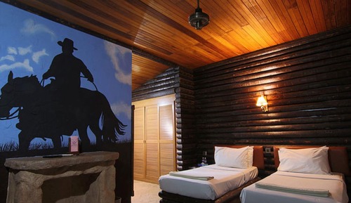 Chambre Panoramique, balcon, vue jardin (Log Cabin)