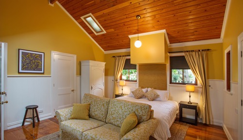 Studio Luxe, coin cuisine, vue jardin