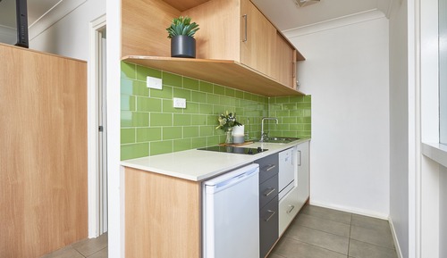 Studio Standard, cuisine, vue océan