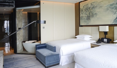 Chambre, 2 lits doubles, non-fumeurs, vue ville