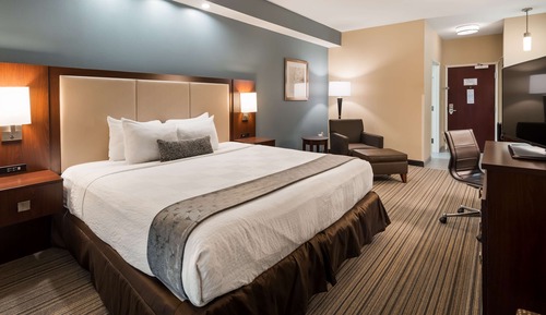 Chambre Standard, 1 très grand lit, non-fumeurs, réfrigérateur et four à micro-ondes