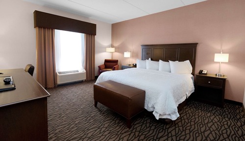 Chambre, 1 très grand lit et 1 canapé-lit, réfrigérateur et four à micro-ondes