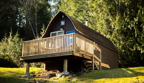 Cabane, 1 chambre, cheminée, vue océan
