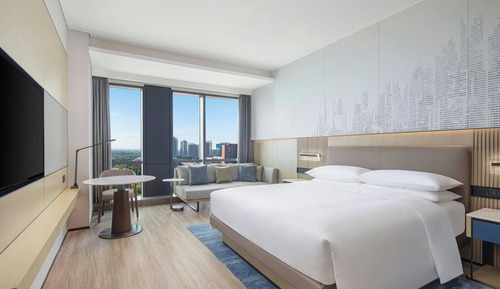 Chambre Supérieure, 1 très grand lit, non-fumeurs, vue ville
