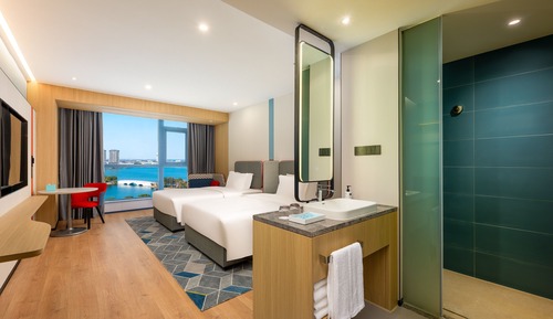Chambre Standard, 2 lits une place, vue lac