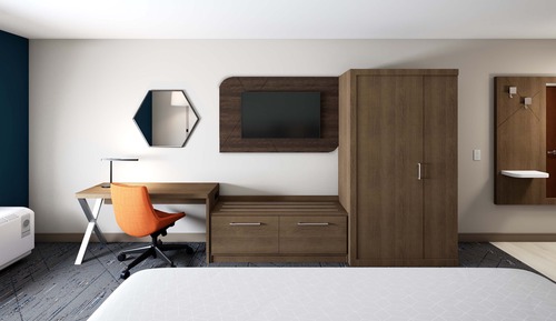 Chambre, 1 très grand lit, accessible aux personnes à mobilité réduite (Transfer Shower)