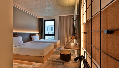 Chambre, 2 lits une place