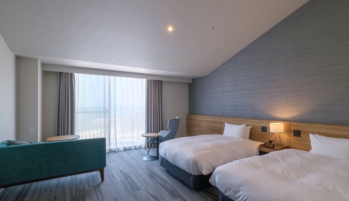 Chambre Deluxe avec lits jumeaux, non-fumeurs, vue océan