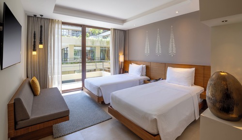 Chambre, 2 lits une place