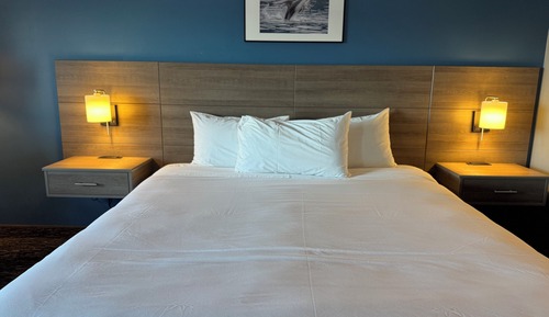 Chambre, 1 très grand lit, vue océan