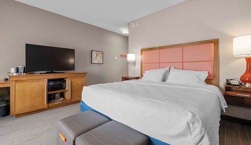 Chambre, 1 très grand lit, non-fumeurs, réfrigérateur et four à micro-ondes