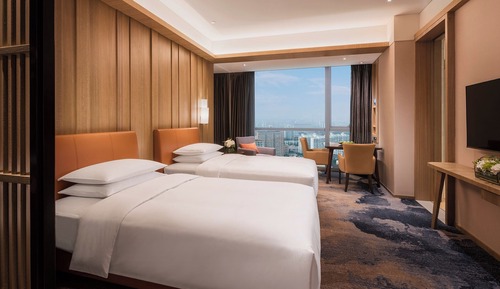Chambre, 2 lits une place, vue ville