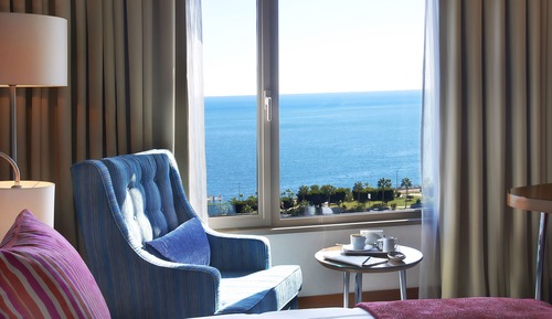 Chambre Supérieure avec lits jumeaux, 2 lits une place, vue mer