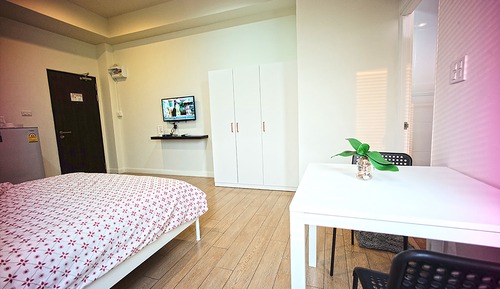 Studio Deluxe, 1 grand lit, en angle