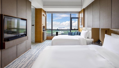 Chambre Premium, 2 lits une place, vue fleuve