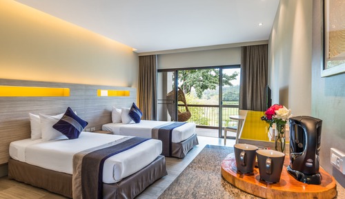 Chambre Deluxe avec lits jumeaux, vue montagne