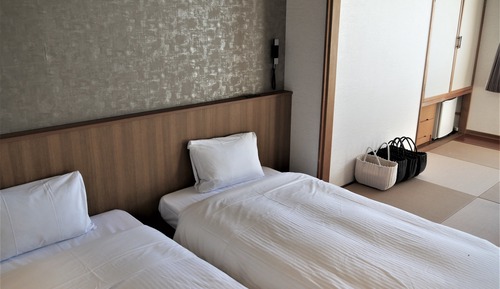 Chambre Tradition avec lits jumeaux, salle de bains privée, vue océan (with Tatami Area)