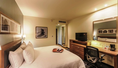 Chambre, 1 très grand lit, accessible aux personnes à mobilité réduite, non-fumeurs (Roll In Shower)