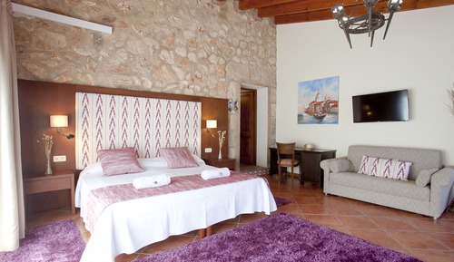 Suite Supérieure, 1 très grand lit, terrasse, vue jardin