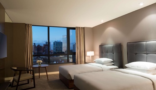 Chambre, 2 lits une place
