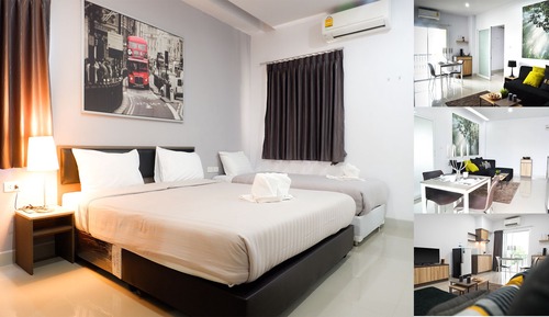 Chambre Junior avec lits jumeaux, 1 chambre, coin cuisine, dans la tour