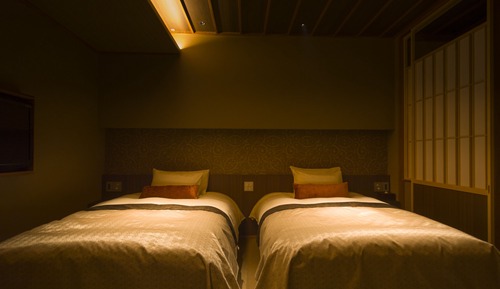 Chambre avec lits jumeaux (Asumi A Open Air Bath Mt Fuji View)