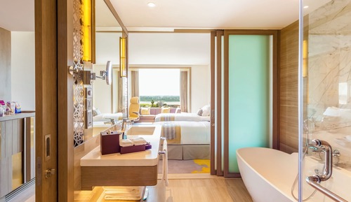 Chambre Standard, 2 lits une place, vue piscine