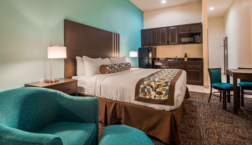 Chambre Standard, 1 très grand lit, accessible aux personnes à mobilité réduite, coin cuisine