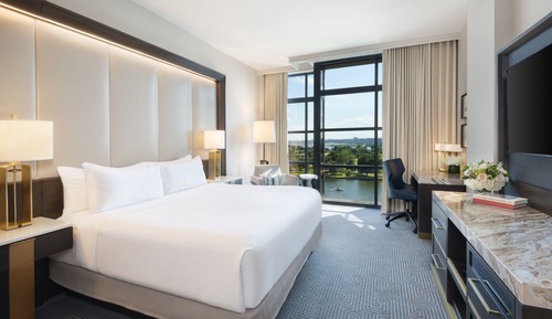 Chambre Premium, 1 très grand lit, vue fleuve
