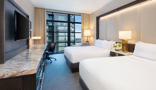 Chambre Premium, 2 grands lits, vue fleuve