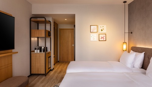 Chambre, 2 lits une place