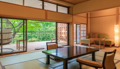 Chambre Tradition, vue jardin (JapaneseStyle, Inside bath, Foot bath)