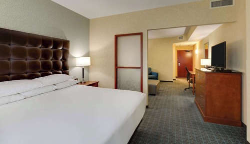 Chambre Deluxe, 1 très grand lit et 1 canapé-lit, réfrigérateur et four à micro-ondes