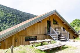 La Bresse Maison | Grange rénovée, grande terrasse bois avec bassin.