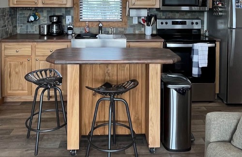 Kerens Cabine | Lakefront tiny home with master, loft and pullout couch
