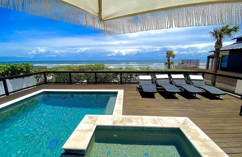 New Smyrna Beach Maison | Fabulous Oceanfront Beach Home with Pool & SPA, Firepit, Direct Beach Access