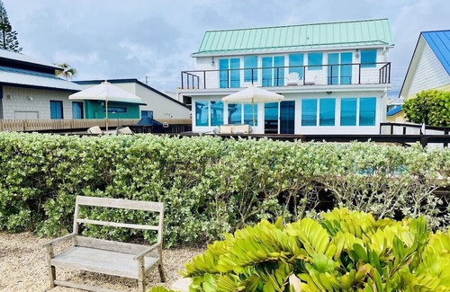 New Smyrna Beach Maison | Fabulous Oceanfront Beach Home with Pool & SPA, Firepit, Direct Beach Access