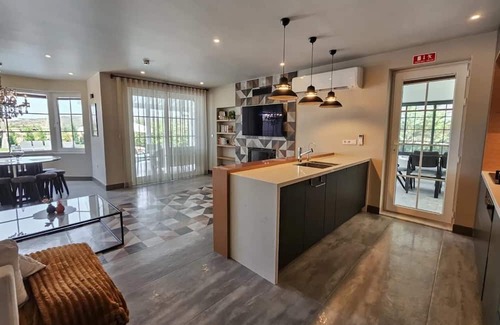 Foca Villa | Sunken seated fire pit Villa with 4 bedroom