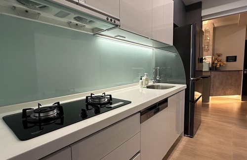 Tamsui Appartement | Spacious 3-bedroom apartment with WiFi, fitness room in New Taipei City