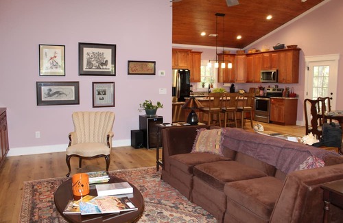 Coats Maison | Peaceful Studio Style Home with Accessible Features, Wood Burning Fireplace