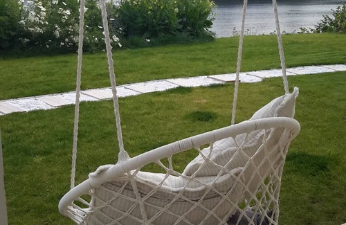 Glomset Appartement | Peaceful countryside flat near Ålesund. Fjord & Mountain views, patio & garden