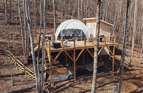 Todd Cabine | Tiny Treepod - Hot Tub, Views, Romantic Oasis